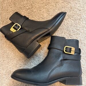 Tory Burch pebble biker boot